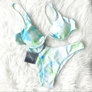 Zaful Neon Tie Dye Bikini